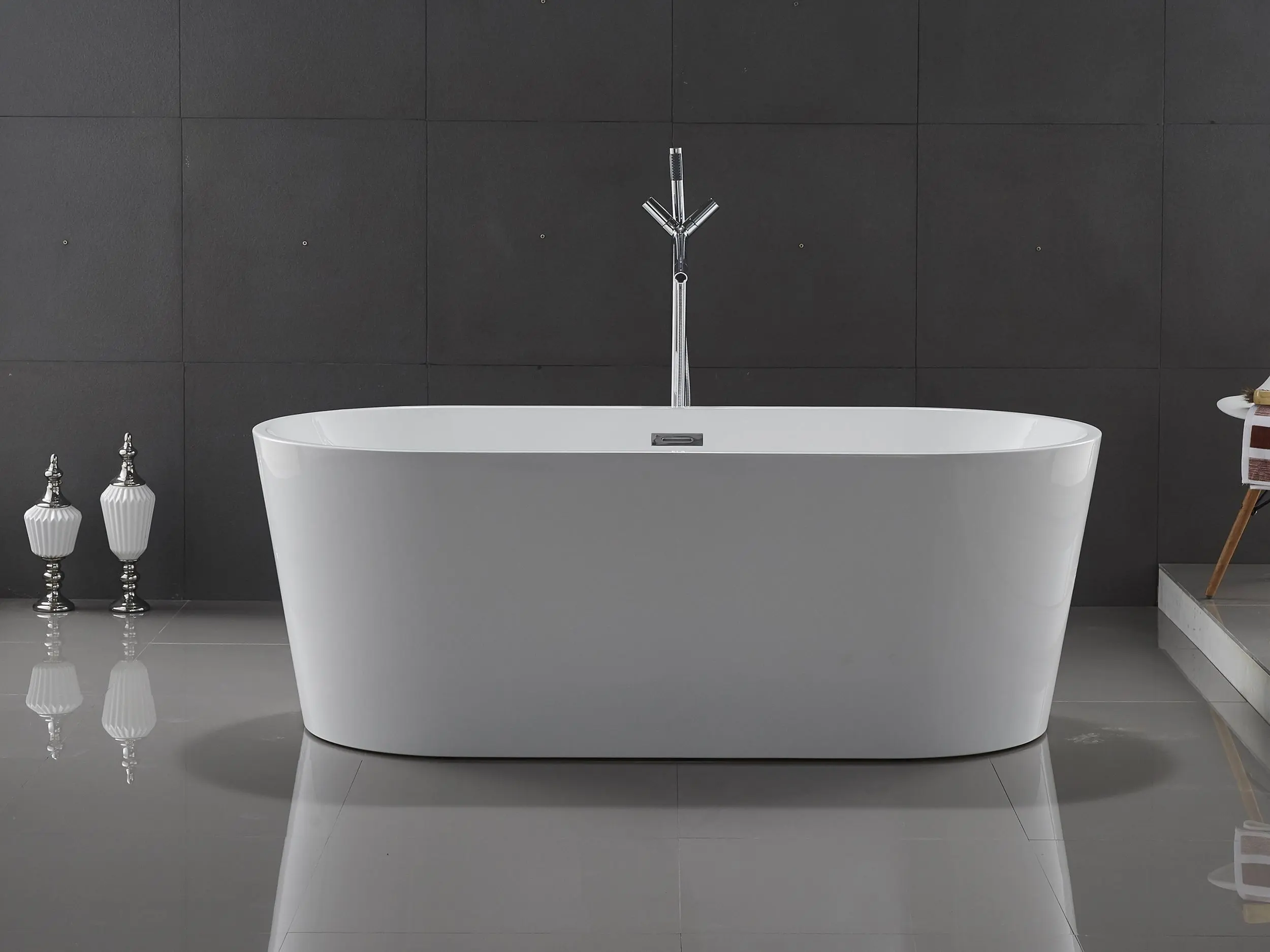 Modern Stand Alone Soaking Tubs Rectangular Freestanding Bathtub