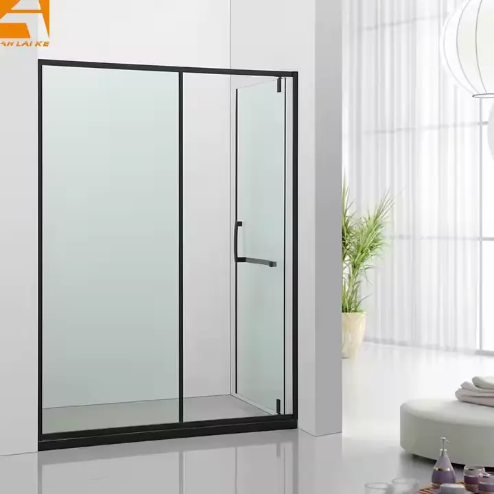 Modern Glass Shower Screen, Black Shower Partitions Anlaike KF-2308C