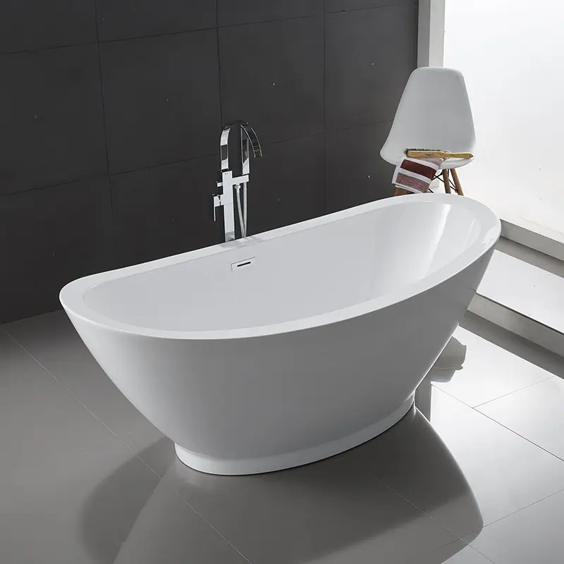 High Quality White Oval Acrylic Freestanding Bathtub